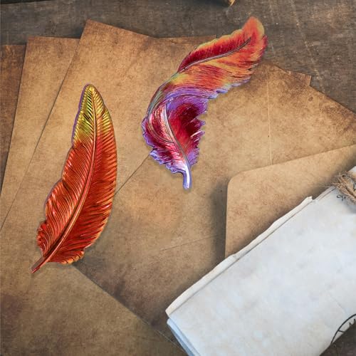 3PCS Feather Resin Mold 3D Feather Shape Silicone Molds for Epoxy Resin Casting Concrete Wall Hanging Keychain Jewelry Pendant Decor Mould DIY Art Craft Halloween Christmas Home Decor