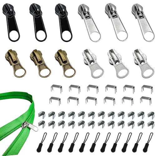 60 Pcs Zipper Repair Kit with Replacement Sliders (60 Count)