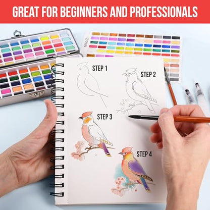 Watercolor Paint Set 100 Vibrant Colors for Adult Beginner Professional
