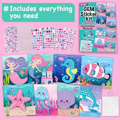 Mermaid Gem Sticker Kit for Kids