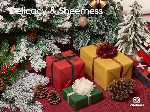 3 8" x 30Yd Organza Ribbon Christmas Sheer Gift Wrapping Ribbon (3 Count)