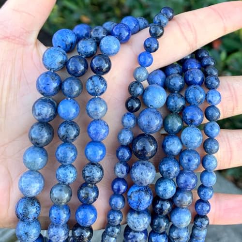 45pcs Adabele Natural Blue Dumortierite Gemstone 8mm Round Beads (44 Count)