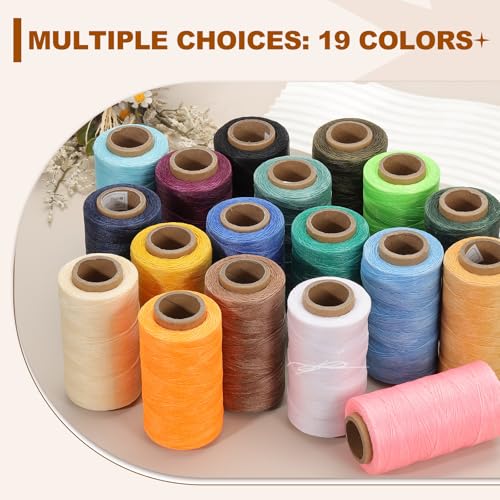 284 Yard Flat Waxed Thread 150D 1mm Leather Sewing Cord for Repairing Shoes Bags Wallets Jewelry Making DIY Leather Craft