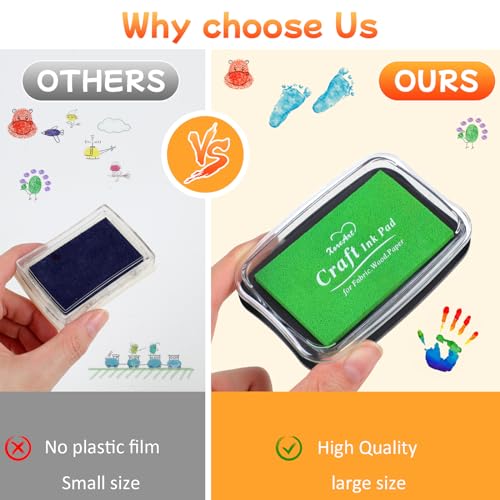 Large Finger Ink Pads for Kids Washable Craft Ink Stamp Pads
