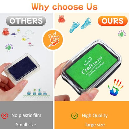 Large Finger Ink Pads for Kids Washable Craft Ink Stamp Pads
