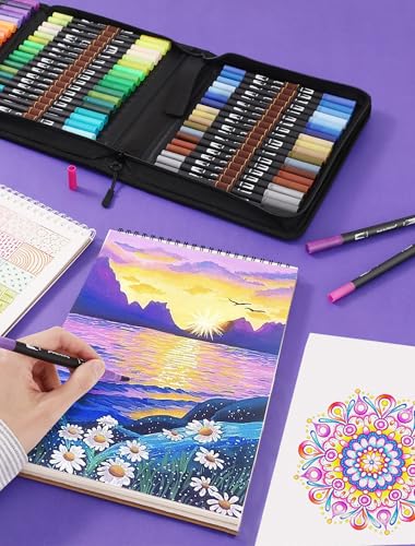 72 Colors Dual Tip Watercolor Markers Pens for School Supplies (72 Count)