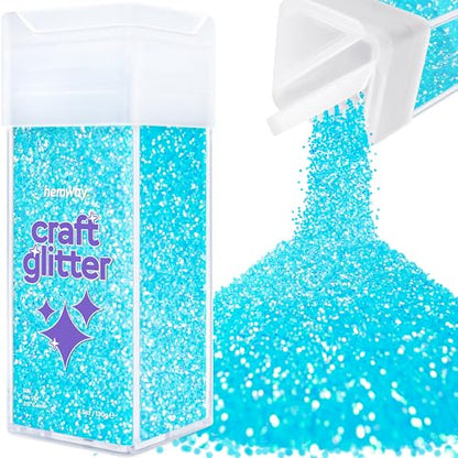 Craft Glitter Shaker Baby Blue Iridescent 130g Fine (3.8 Ounce)