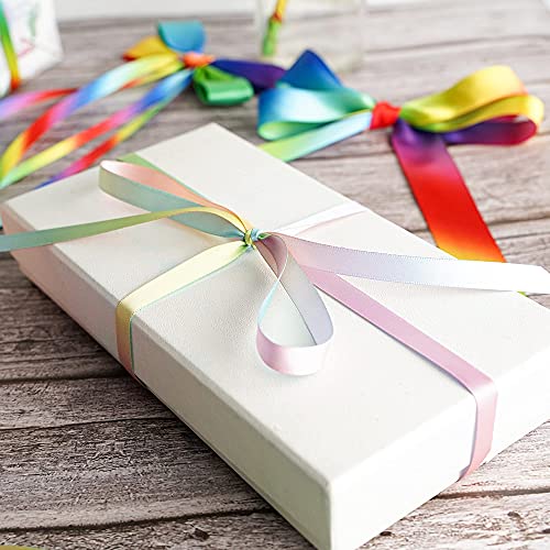 Pastel Satin Ribbon Pastel Rainbow Ribbon Pastel Color Craft Ribbons 3 (150 Foot)