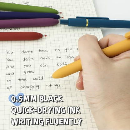 6 Pcs Gel Pens 0.5mm Quick Dry Black Ink Pens Fine Point Smooth Writing Pens (6 Count)