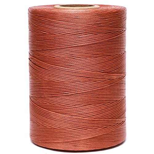 Waxed Thread 852Yards 150D 0.8mm Flat Polyester Wax Thread for Hand Sewing Leather Craft DIY Projects Shoes Repair Book Binding