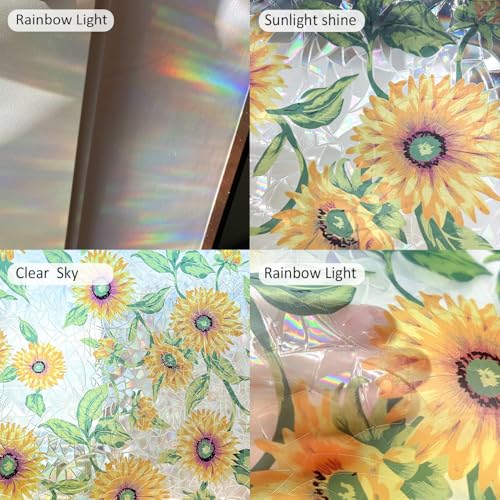 Rainbow 3D Window Stained Glass Privacy Film Decorative