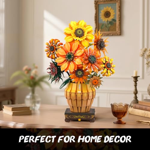 Sunflower Building Set with Light Vase Base