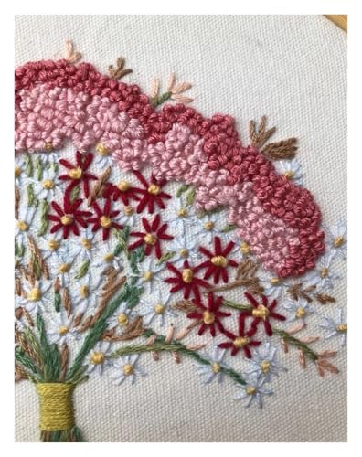 Needle Point Kits Adults Full Range of Starter Including Instructions Stamped Cloth with Pattern Hoop Color Threads and Tools Art Projects