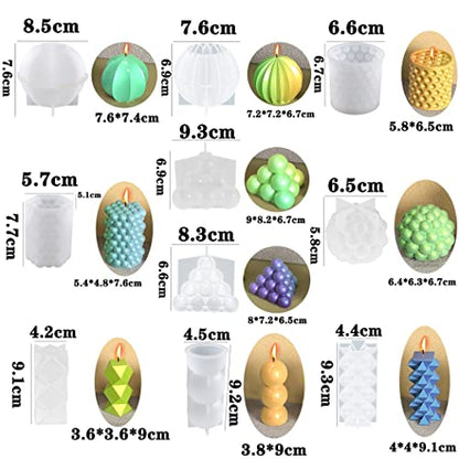 10 Pcs Geometric Candle Mold (10 Count)