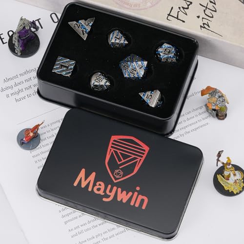 Metal Dice Set with Inlay Design