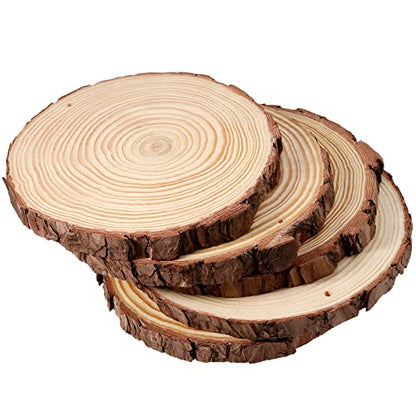 12 PCS 5.5 5.9 Inches Natural Wood Slices with Holes (12 Count)