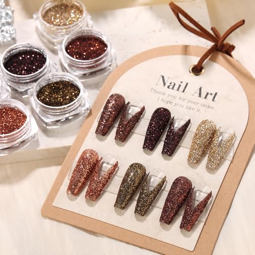 6 Colors Holographic Nail Art Glitter