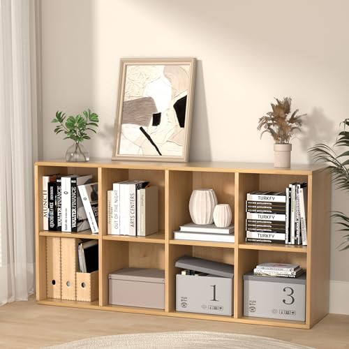 Wooden 8 Cube Storage Organizer with Closed Back Panel (8 Count)