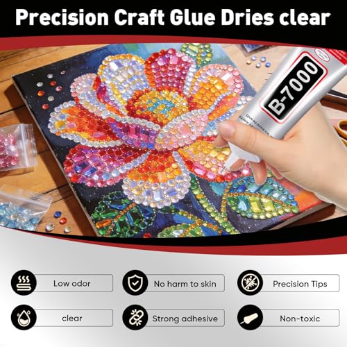 4 PCS 110ml B7000 Rhinestone Glue Clear (15.5 Fl Oz)