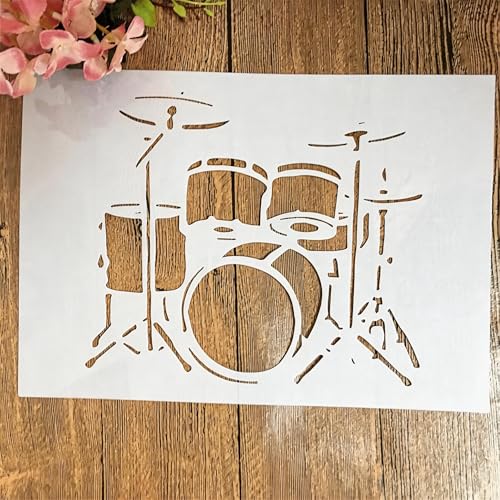 A4 Reusable Musical Instrument Band Drum Stencil for Painting