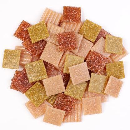 2cm (3/4") Square Vitreous Glass Mosaic Tiles for Crafts Bulk, 1 LB Colorful Mix Quartz Glass Tiles for DIY Art Crafts Kit Adult Kids and Home Deco (Skin Tones Mix)