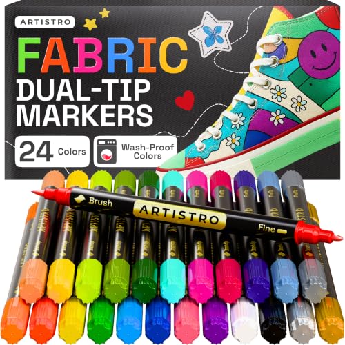 24 Dual Tip Fabric Markers Decorating Kit (24 Count)