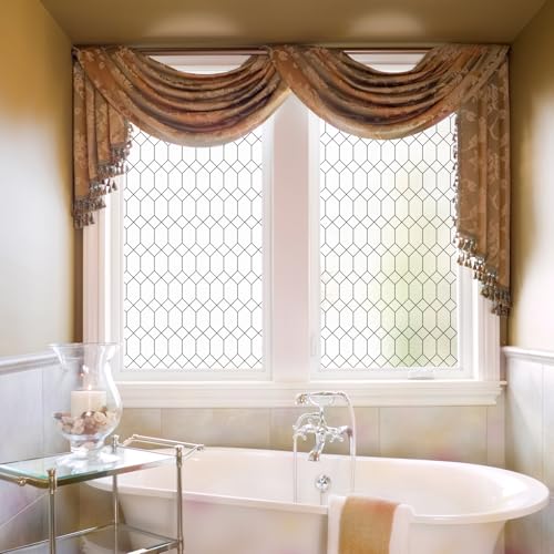 Moroccan Lattice Window Privacy Film Stained Glass 23.6in X 78.7in