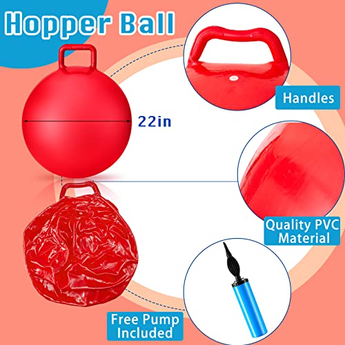 3 Pcs 22 Inch Bouncing Ball with Handle (3 Count)