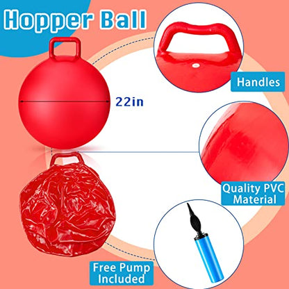 3 Pcs 22 Inch Bouncing Ball with Handle (3 Count)