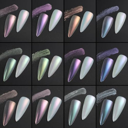 12 Jars Mermaid Chrome Nail Powder (2.7 Ounce)