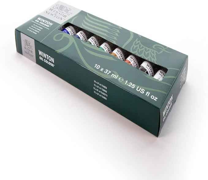 Winsor & Newton Winton Oil Color Paint, Starter Set, 10 x 37ml Tubes, 1.25 Fl Oz (Pack of 10)