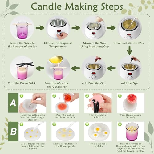 Candle Making Kit for Adult Beginners with Digital Wax Melting Pot