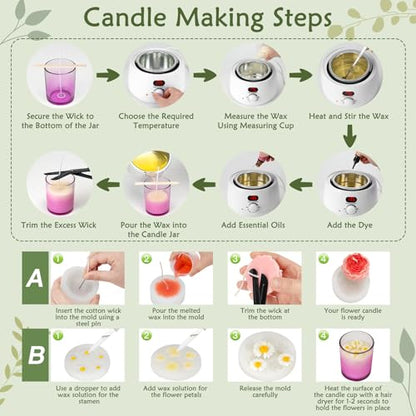 Candle Making Kit for Adult Beginners with Digital Wax Melting Pot