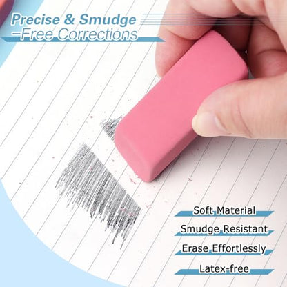 12 Pack Pink Erasers (12 Count)
