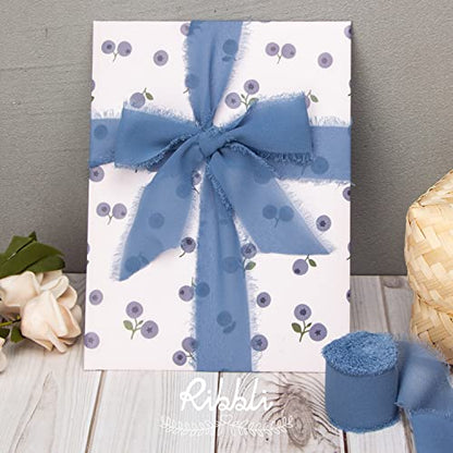 Dusty Blue Chiffon Ribbon (90 Foot)