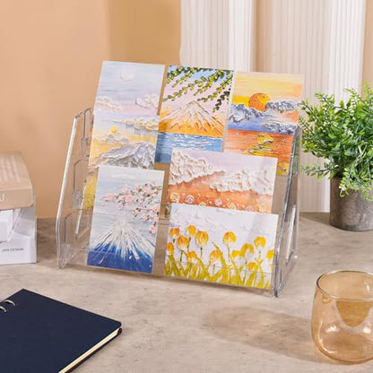 Elevated 3 Tier Clear Acrylic Card Display Stand for Trading Cards