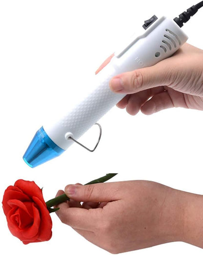 mofa Embossing Heat Gun,Hot Air Gun Tools Shrink Gun with Stand For DIY Embossing And Drying Paint Multi-Purpose Electric Heating Nozzle 150W(White,Blue) - Crafty Corner