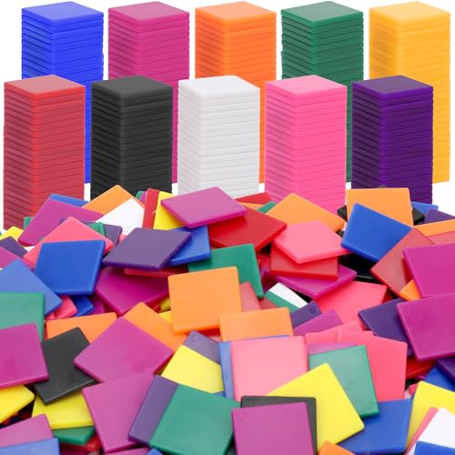 1000 Pcs Plastic Square Color Tiles (1000 Count)
