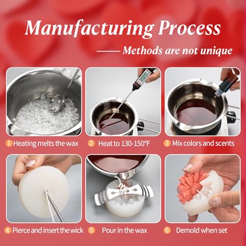 2PCS 3D Flower Candle Making Molds Moldes de Silicona para Velas (2 Count)