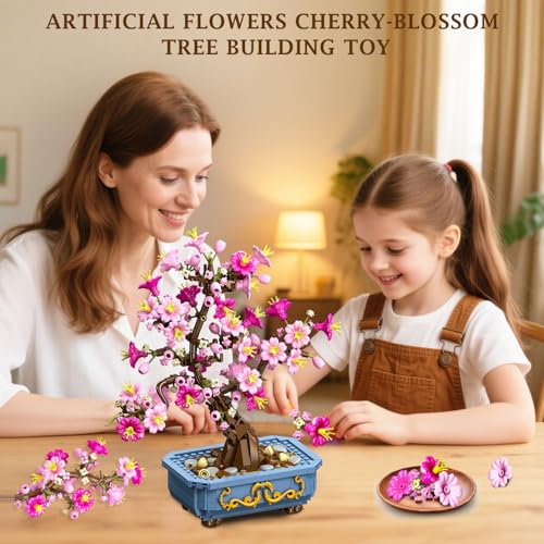 Flower Cherry Blossom Building Set 2 in 1 Bonsai Tree for 8 (775 Count)