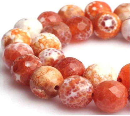 70pcs Adabele Natural Faceted Red Fire Agate Healing Gemstone 10mm Round Loose Beads Gem Stone Spacer for DIY Craft Jewelry Making GH4-10
