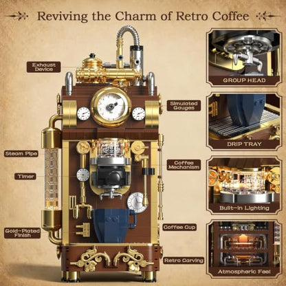 Retro Coffee Machine Building Block Set (1091 Count)