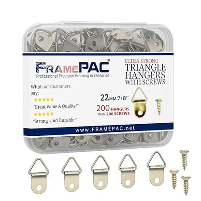 200 Pack Picture Hangers with Screws (200 Count)