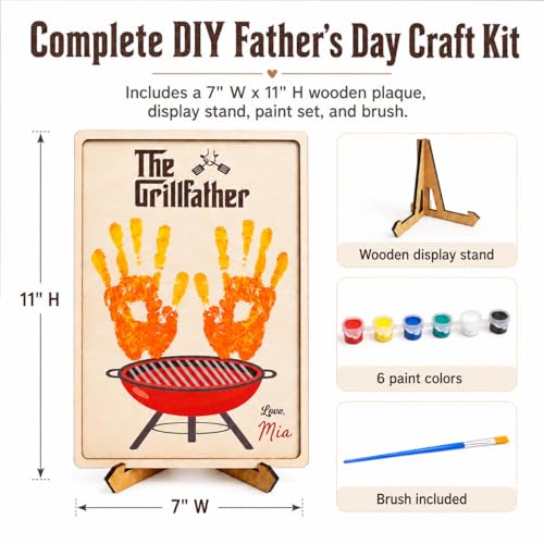 Grillfather BBQ Handprint Father's Day Crafts for Kids