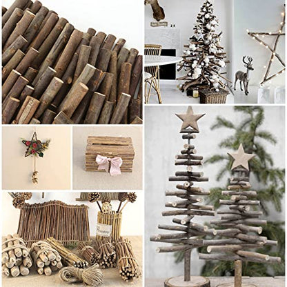 100PCS 4 inch Wood Log Sticks for Crafts 0.4 (100 Count)