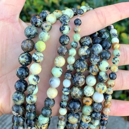 120pcs Adabele Natural African Yellow Turquoise Gemstone 6mm Round Beads (124 Count)