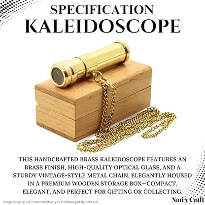 Brass Kaleidoscope with Wooden Box