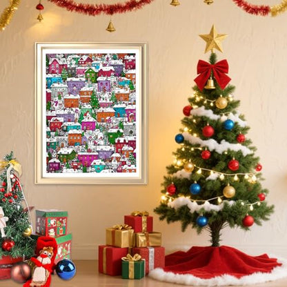 Snowman Village Wooden Puzzle 497pcs Unique Shaped Jigsaw Gift (497 Count)