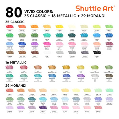 80 Colors Dual Tip Acrylic Paint Markers (80 Count)