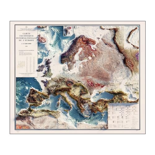 Carte Tectonique Internationale De L’Europe 1962 Shaded Relief Map